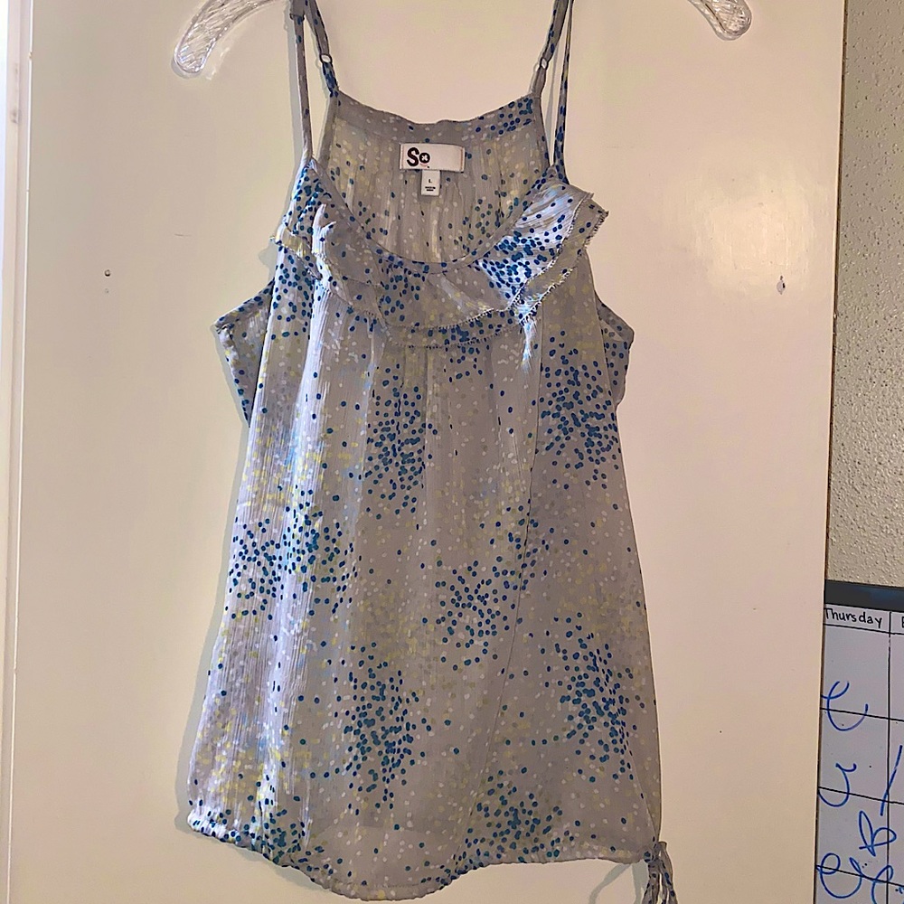 Sheer Gray Spaghetti Strap Top